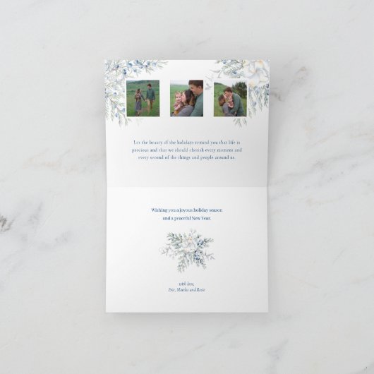 Cartes Pour Fêtes Annuelles Aquarelle Joyeux Noël Script Juniper Photo (Intérieur)