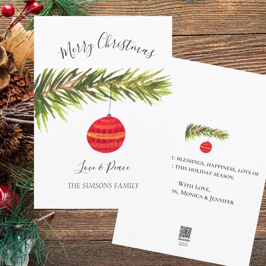 Cartes Pour Fêtes Annuelles Aquarelle Joyeux sapin de Noël Joyeux et lumineux