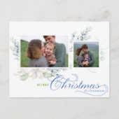 Cartes Pour Fêtes Annuelles Aquarelle Joyeux Script de Noël Juniper 2 photos (Devant)