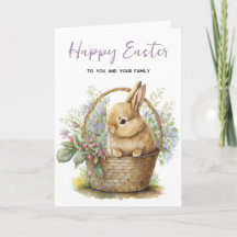 Aquarelle Lapin de Pâques dans le panier