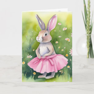 Cartes Pour Fêtes Annuelles Aquarelle Lapin De Pâques Pour Petite-Fille