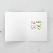 Cartes Pour Fêtes Annuelles Aquarelle Lapin Floral Rose Pâques (Intérieur)