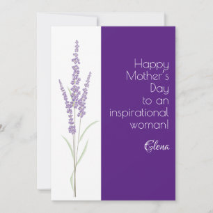 Cartes Pour Fêtes Annuelles Aquarelle lavande violet fête des mères
