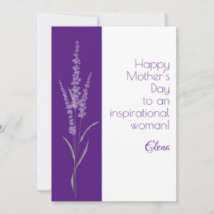 Cartes Pour Fêtes Annuelles Aquarelle lavande violette voeu fête des mères