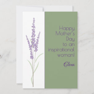 Cartes Pour Fêtes Annuelles Aquarelle lavande violette voeux fête des mères