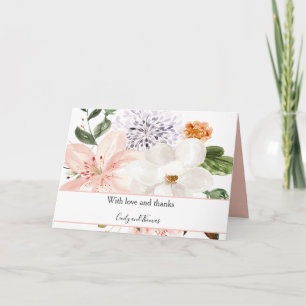 Cartes Pour Fêtes Annuelles Aquarelle Lilies Magnolias Pivoines Merci