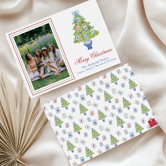 Cartes Pour Fêtes Annuelles Aquarelle Mahjong Christmas Tree Photo