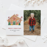 Cartes Pour Fêtes Annuelles Aquarelle Maison en pain d'épice Noël<br><div class="desc">Joyeux Noël | Envoyez des voeux de vacances à votre famille et à vos amis avec cette carte postale de Noël personnalisable. Il dispose d'une maison en pain d'épices décorée de sucres de canne, menthe poivrée, bonbons et plus encore. Personnalisez en ajoutant vos détails. Cette carte postale de Noël photo...</div>