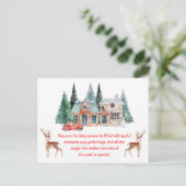 Cartes Pour Fêtes Annuelles aquarelle maison enneigée joyeux noël (Debout devant)
