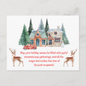 Cartes Pour Fêtes Annuelles aquarelle maison enneigée joyeux noël (Devant)