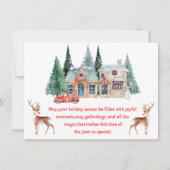 Cartes Pour Fêtes Annuelles aquarelle maison enneigée joyeux noël simple (Devant)