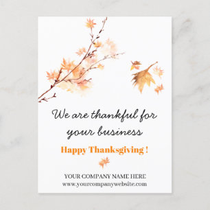 Cartes Pour Fêtes Annuelles Aquarelle Maple Feuille Business Thankgiving