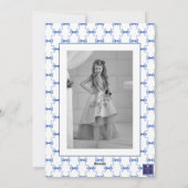 Cartes Pour Fêtes Annuelles Aquarelle Marine Blue Bows Photo de Noël (Dos)