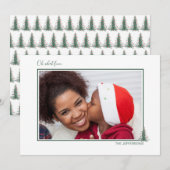 Cartes Pour Fêtes Annuelles Aquarelle mignonne Arbres de Noël À feuillage pers (Devant / Derrière)