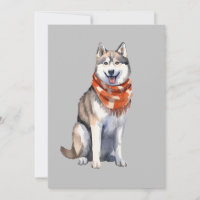 Aquarelle mignonne Chien sibérien Husky