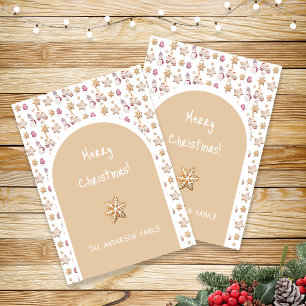 Cartes Pour Fêtes Annuelles Aquarelle mignonne Glowes d'hiver Cookies de moton