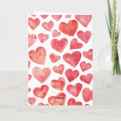 Cartes Pour Fêtes Annuelles Aquarelle mignonne Heureuse Sainte-Valentin Coeurs (Dos)