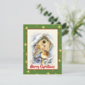 Cartes Pour Fêtes Annuelles Aquarelle mignonne Noël Deux baies de neige (Debout devant)