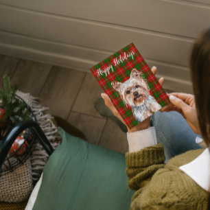 Cartes Pour Fêtes Annuelles Aquarelle mignonne Yorkshire Terrier Chien personn