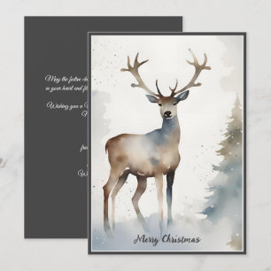 Cartes Pour Fêtes Annuelles Aquarelle minimaliste renne Noël Orange