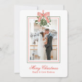 Cartes Pour Fêtes Annuelles Aquarelle Mistletoe photo de Noël (Devant)