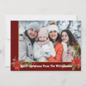 Cartes Pour Fêtes Annuelles Aquarelle Mistletoe Red Gold Frame Noël (Devant)