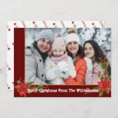 Cartes Pour Fêtes Annuelles Aquarelle Mistletoe Red Gold Frame Noël (Devant / Derrière)