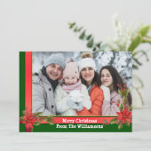 Cartes Pour Fêtes Annuelles Aquarelle Mistletoe verte cadre de Noël Photo (Debout devant)