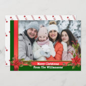 Cartes Pour Fêtes Annuelles Aquarelle Mistletoe verte cadre de Noël Photo (Devant / Derrière)