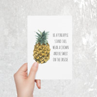 Aquarelle moderne ananas et citation amusante posi