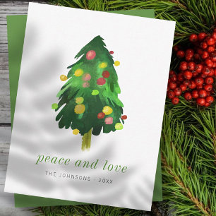 Cartes Pour Fêtes Annuelles Aquarelle moderne élégant sapin de Noël