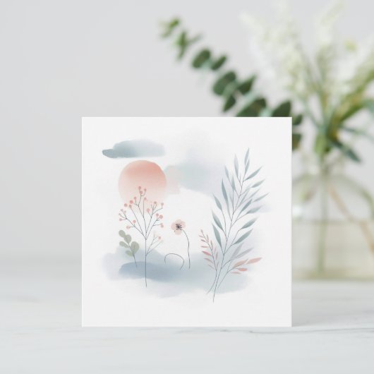 Cartes Pour Fêtes Annuelles Aquarelle Nature 06 (Debout devant)