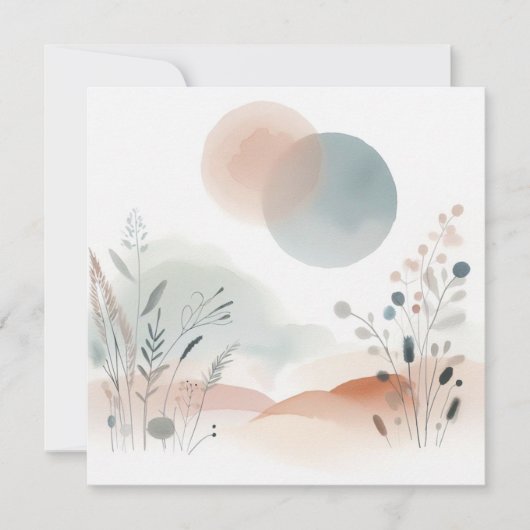 Cartes Pour Fêtes Annuelles Aquarelle Nature 07 (Devant)