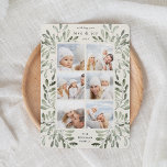 Cartes Pour Fêtes Annuelles Aquarelle naturellement joyeux Collage photo<br><div class="desc">Envoyez vos voeux de vacances à vos amis et votre famille dans le style chic avec nos élégantes cartes photo collage. Graceful sprigs of muted green peint aquarelle cadre de faux-pied six de vos photos carrés préférées arrangées dans une grille sur un arrière - plan d'ivoire chaud rustique. Votre salutation...</div>