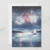 Cartes Pour Fêtes Annuelles Aquarelle Navigateur Feu d'artifice Joyeux 4 juill (Devant)