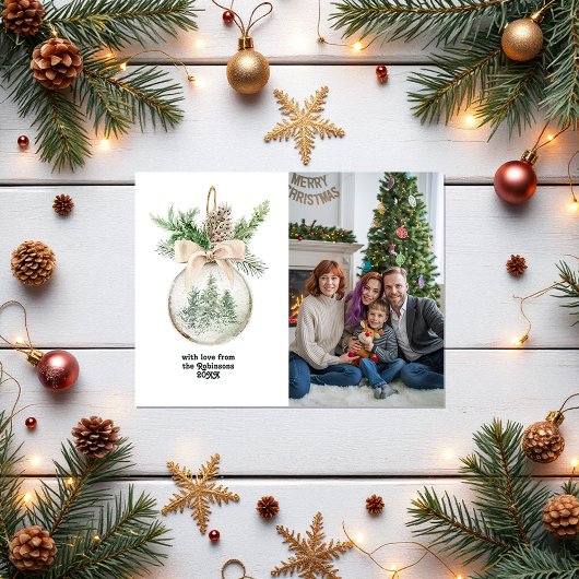 Cartes Pour Fêtes Annuelles Aquarelle neutre Bauble de Noël