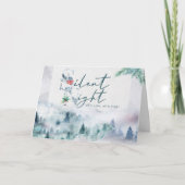 Cartes Pour Fêtes Annuelles Aquarelle nocturne silencieuse Forêt de pins (Devant)