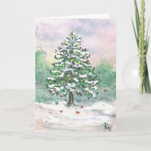 Cartes Pour Fêtes Annuelles Aquarelle Noël (Devant)