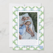 Cartes Pour Fêtes Annuelles Aquarelle Noël bleu Bow Garland Photo (Dos)