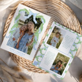 Cartes Pour Fêtes Annuelles Aquarelle Noël bleu Bow Garland Photo