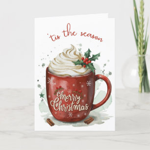 Cartes Pour Fêtes Annuelles Aquarelle Noël Chocolat chaud