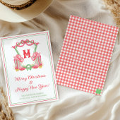 Cartes Pour Fêtes Annuelles Aquarelle Noël Cowboy Botte Monogram Crest