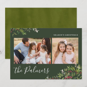 Cartes Pour Fêtes Annuelles Aquarelle Noël Foliole Famille Signature Holi