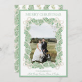 Cartes Pour Fêtes Annuelles Aquarelle Noël Garland Stocker trois photos (Devant / Derrière)