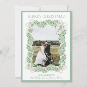 Cartes Pour Fêtes Annuelles Aquarelle Noël Garland Stocker une photo