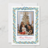 Cartes Pour Fêtes Annuelles Aquarelle Noël Garland & Sucres de canne Photo (Devant)