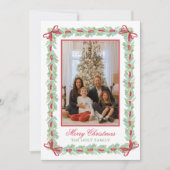 Cartes Pour Fêtes Annuelles Aquarelle Noël Garland, Vaches et bonbons Photo (Devant)