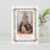 Cartes Pour Fêtes Annuelles Aquarelle Noël Garland, Vaches et bonbons Photo (Debout devant)