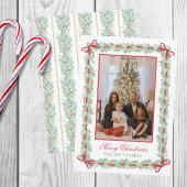 Cartes Pour Fêtes Annuelles Aquarelle Noël Garland, Vaches et bonbons Photo