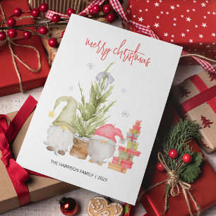 Cartes Pour Fêtes Annuelles Aquarelle Noël Gnome